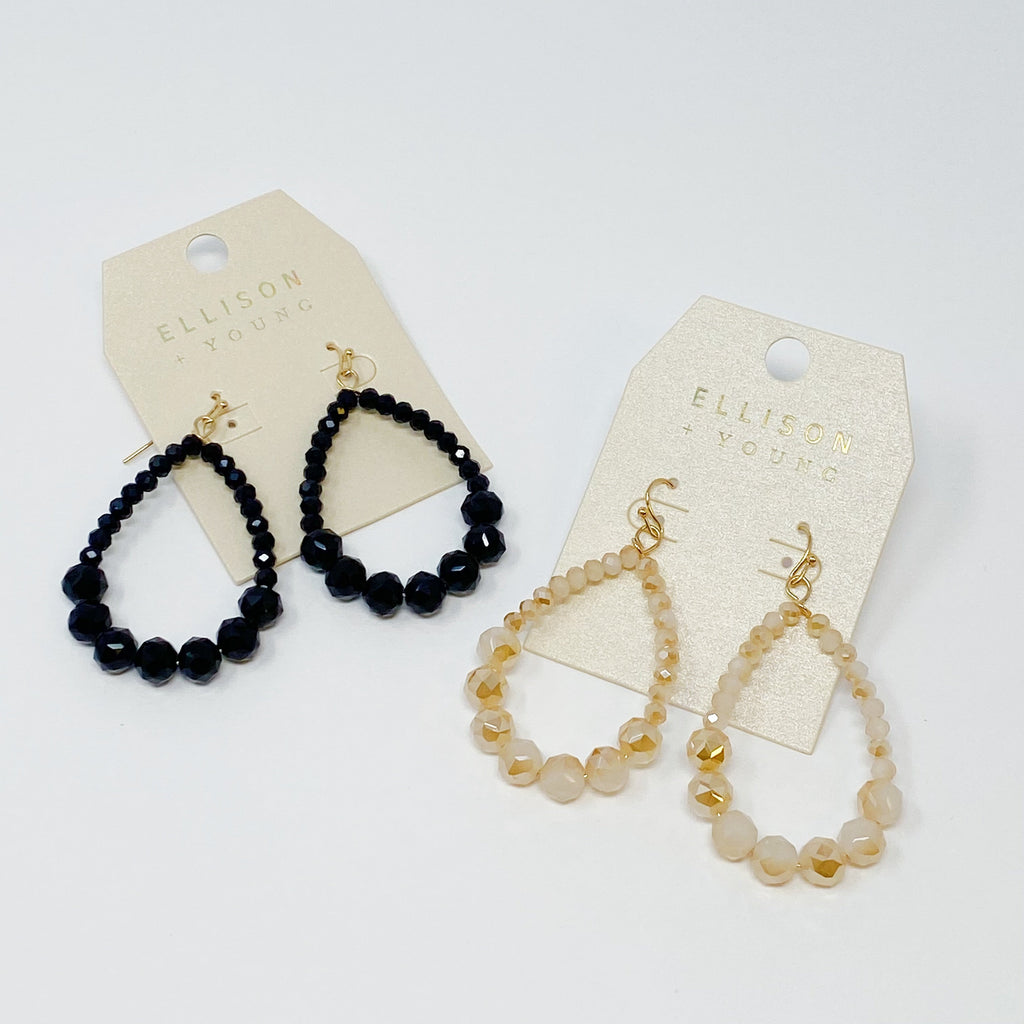 Beaded Teardrop Dangle Earrings
