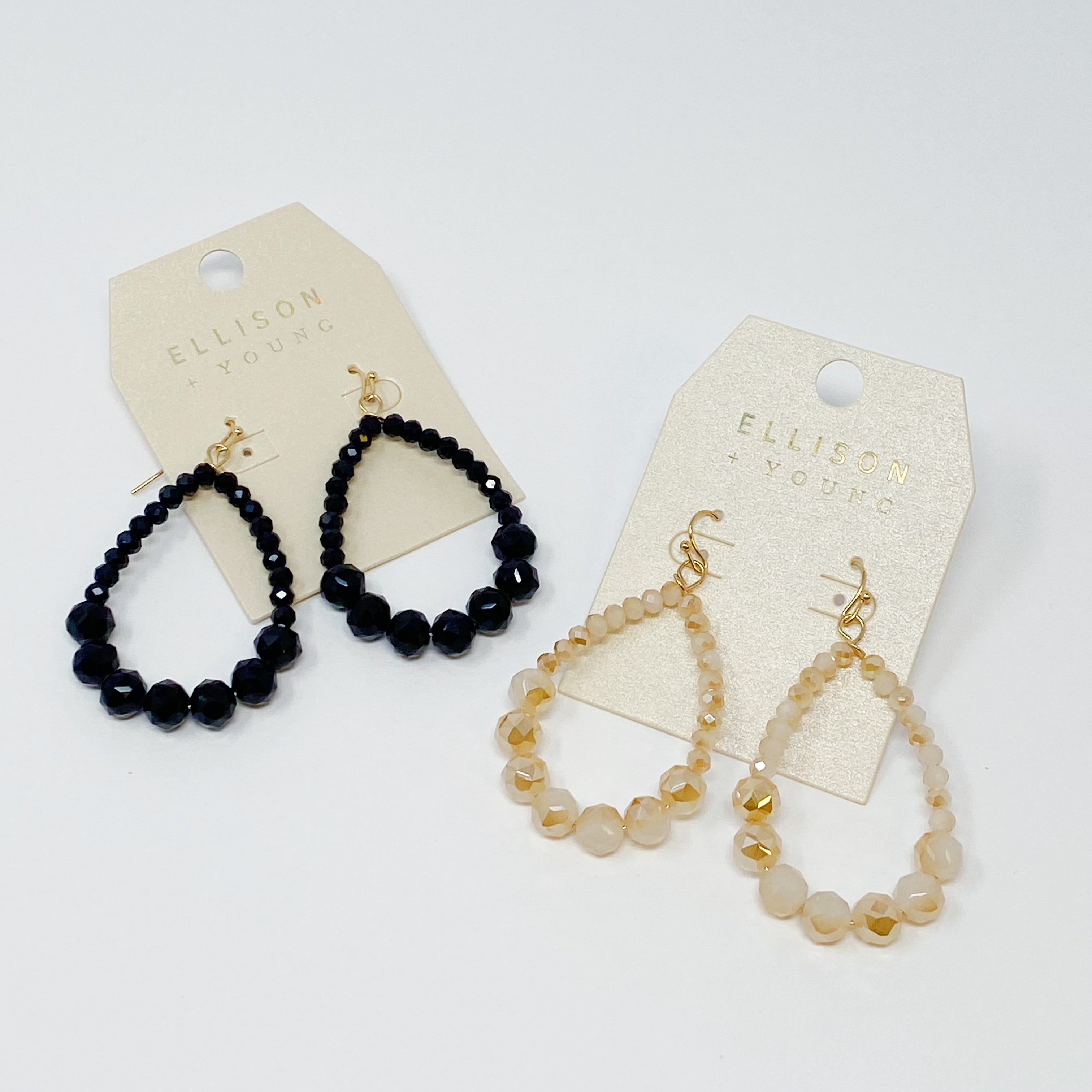 Beaded Teardrop Dangle Earrings