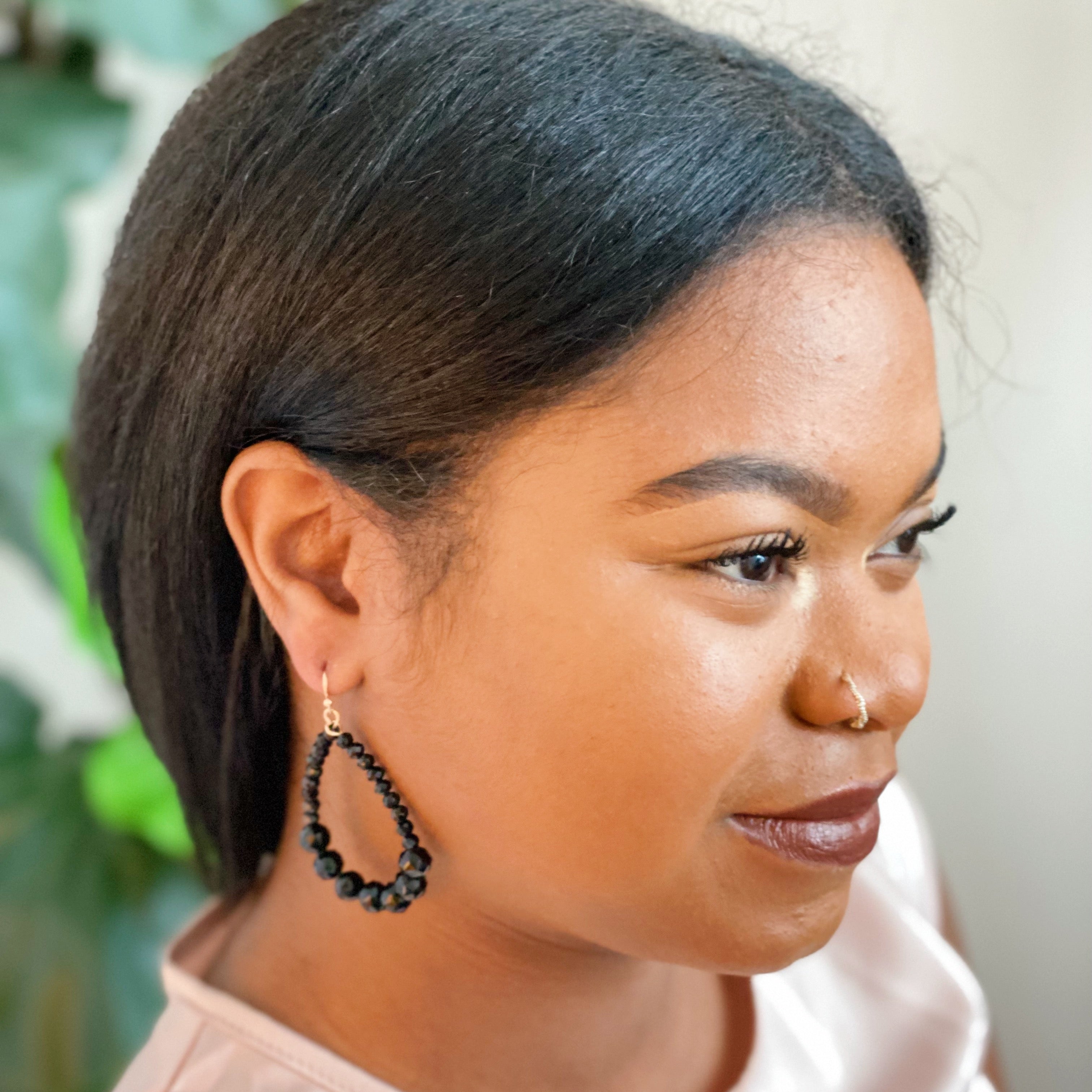 Beaded Teardrop Dangle Earrings
