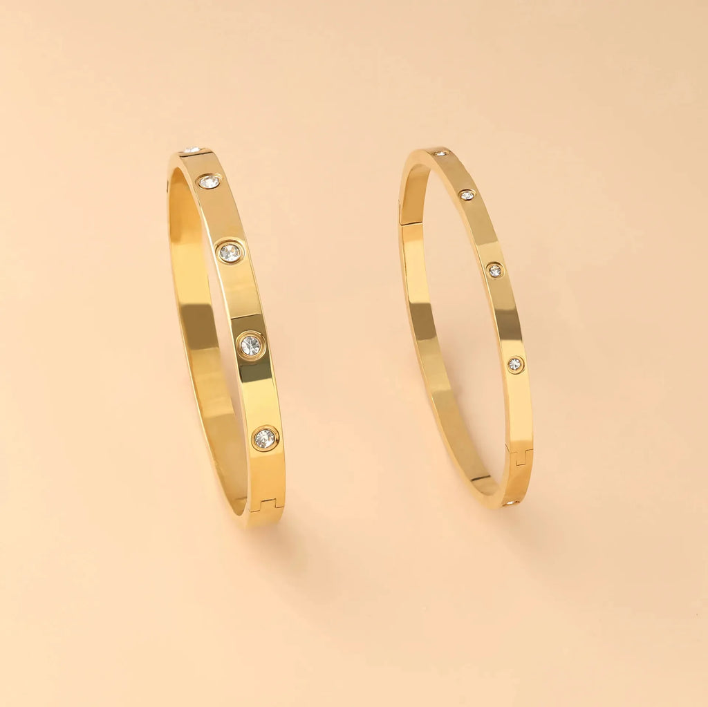 Stainless Steel Bangle for Woman Luxury Quality Jewelry Fashion Woman Crystal Bracelets Not Fade