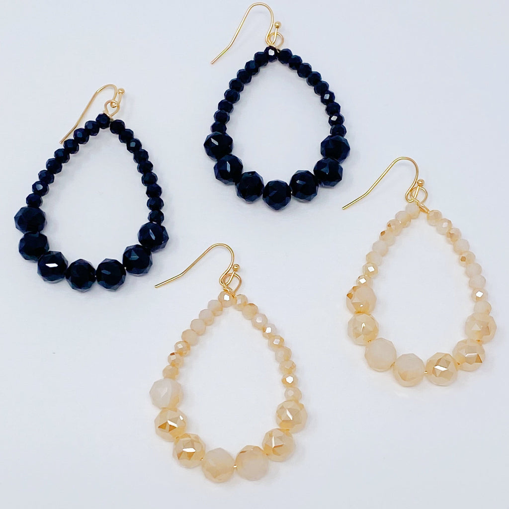 Beaded Teardrop Dangle Earrings