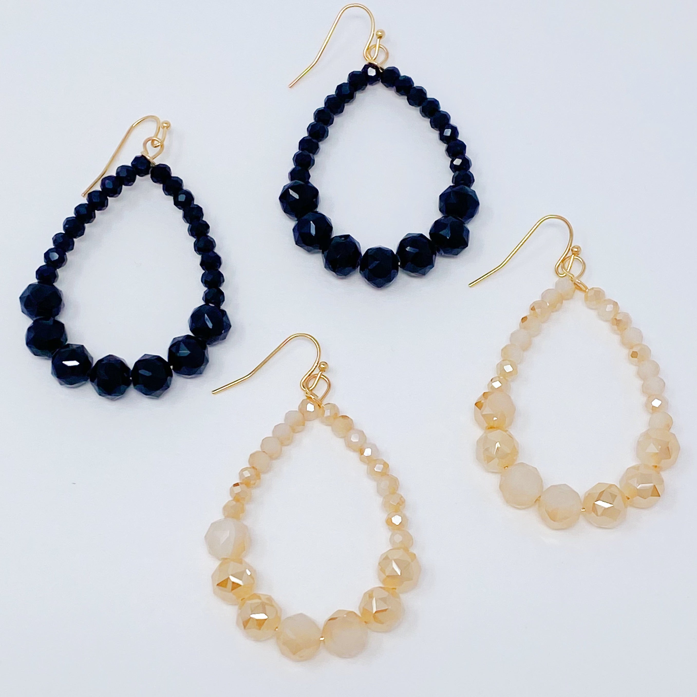 Beaded Teardrop Dangle Earrings