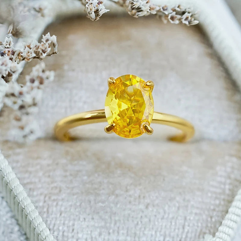 KNB DWJ 1-8CT Oval Zircon Gorgeous Sparkling Ring For Women Engagement Wedding Real 925 Sterling Silver Luxury High Quality  Jew