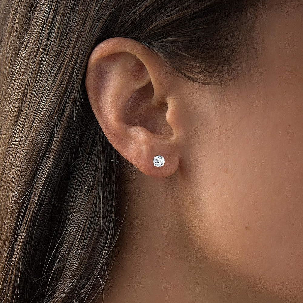 1.50 CTW Lab-Grown Diamond Stud Earrings in 14K White or Yellow Gold – F Color, VS Clarity | AGI Certified
