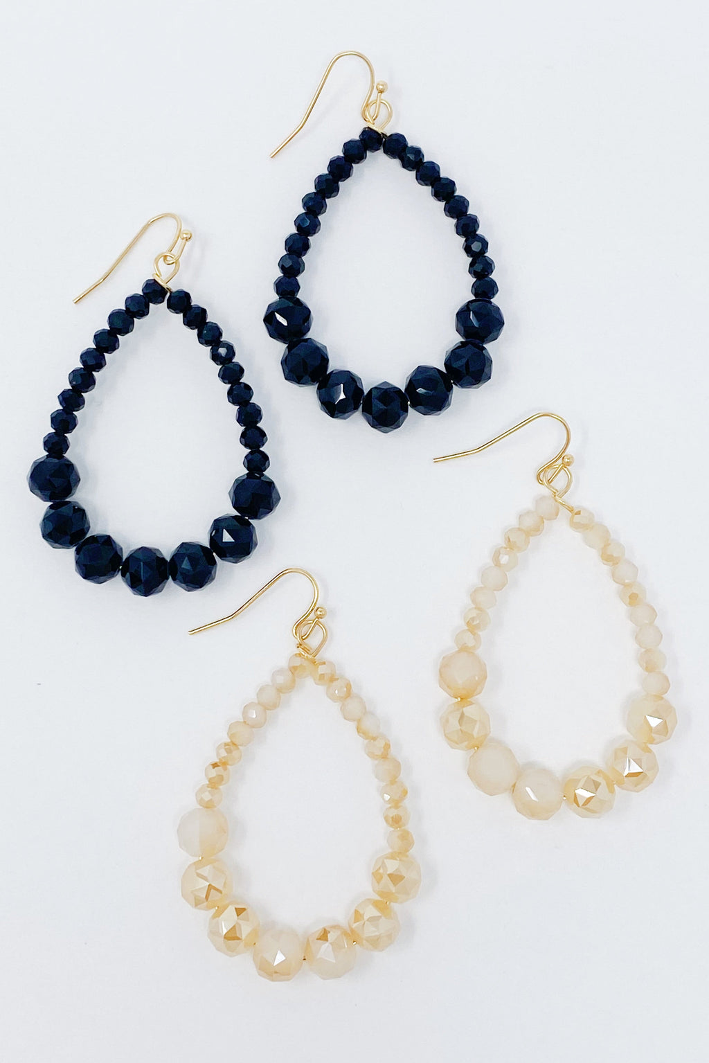 Beaded Teardrop Dangle Earrings