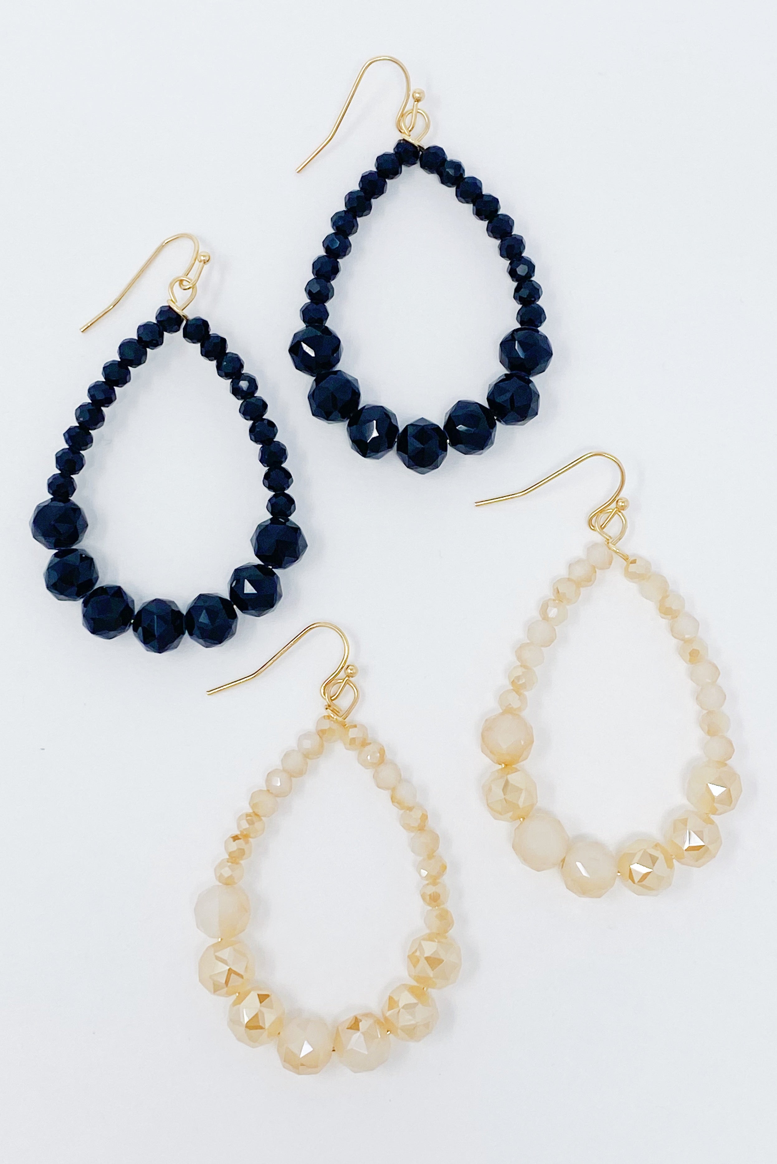 Beaded Teardrop Dangle Earrings