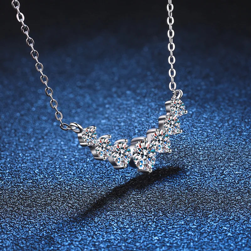 Total 2.8 carat Moissanite pendant necklace for charm lady  925 Sterling Sliver Wedding Fine Jewely with Certificates