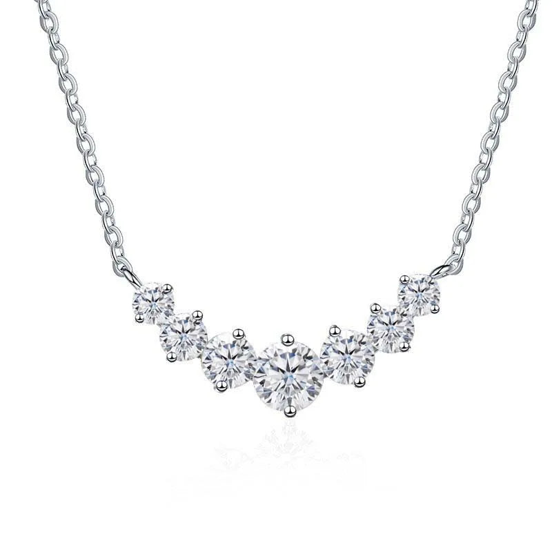 Total 2.8 carat Moissanite pendant necklace for charm lady  925 Sterling Sliver Wedding Fine Jewely with Certificates